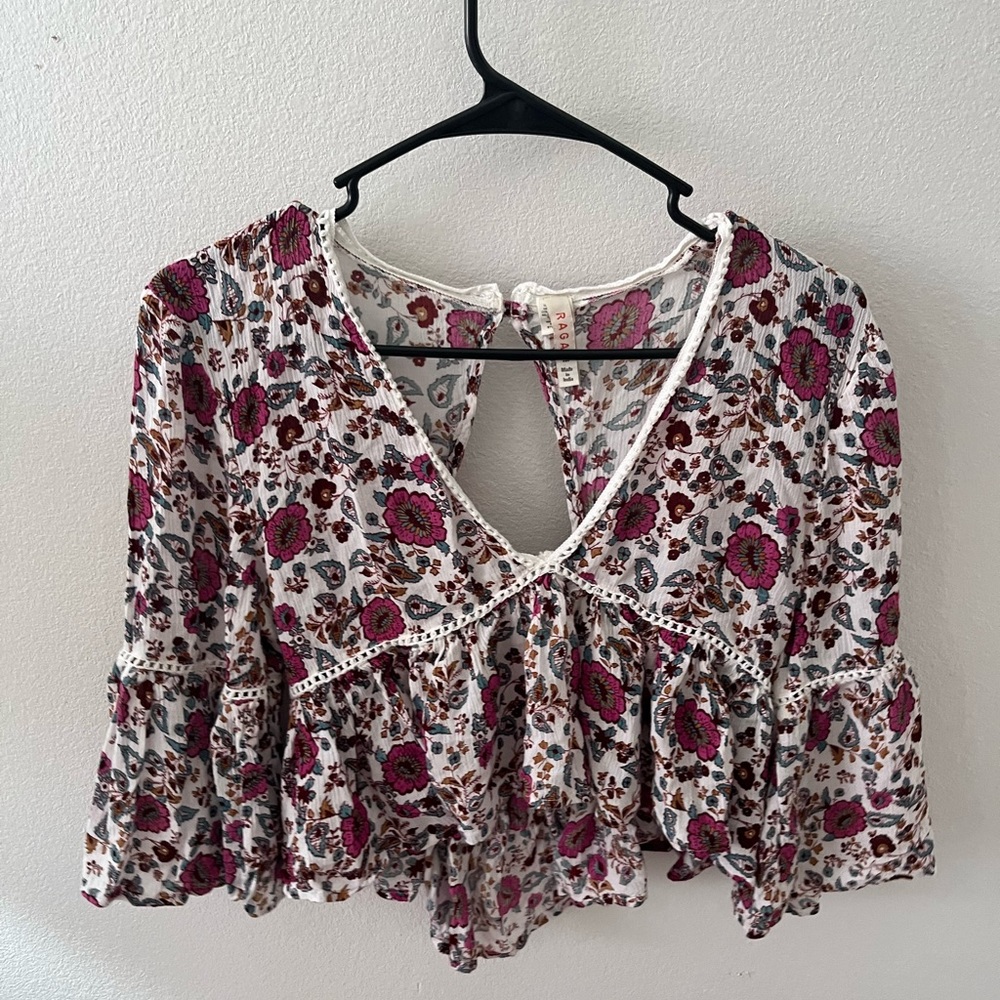 floral flowy crop top